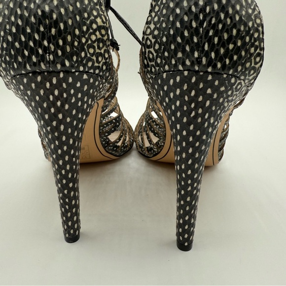 Dolce Vita Tessah Caged Lace Up Heels Snake Print Leather Sandals Womens 9.5 - Picture 11 of 16